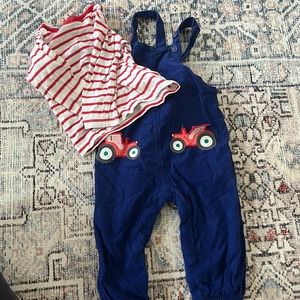 Baby Boden overall and shirt set 6-12 month